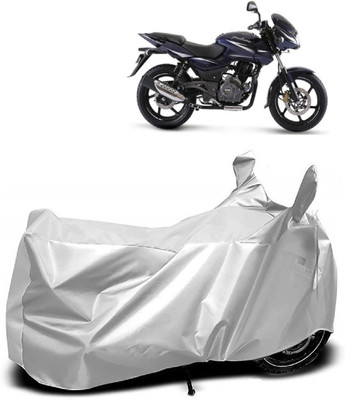 AutoKick Two Wheeler Cover for Bajaj(Pulsar 180 DTS-i, Silver)