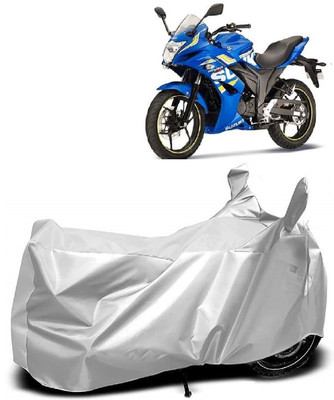 AutoKick Two Wheeler Cover for Suzuki(Gixxer SF, Silver)
