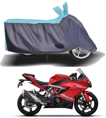 Mdstar Waterproof Two Wheeler Cover for TVS(Apache RR 310, Grey, Blue)