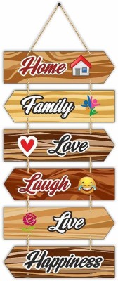 CVANU Attractive Wall Art Home Family Love Laugh, Wall Sign For Your Home Decoration (Size-10.5inch x 21inch)(21 X 10.5, Multicolor)