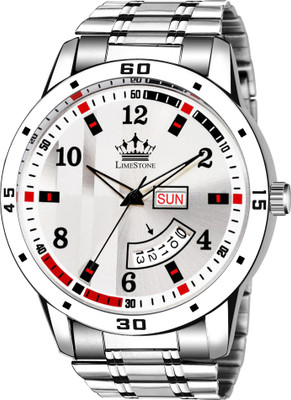 LIMESTONE Day and Date Functioning Steel Strap New Quartz Analog Watch  - For Men