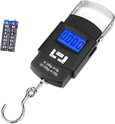 Kelo 50Kg Portable Hanging Luggage Weight Machine Digital for Weighing Household Items Weighing /176/UKe Weighing Scale(Black)
