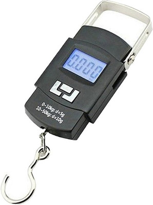 Glancing Portable Hanging Luggage Weight Machine Digital for Weighing Household Items Smiley Pocket Weight Machine /244/KGl Weighing Scale(Black)