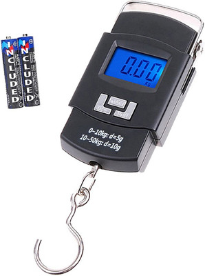 Glancing Smiley Mini Digital Plastic and Metal Hanging Weighing Scale with LCD Display and Green Background Light 50 kg /213/AGl Weighing Scale(Black)