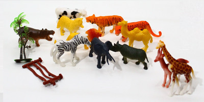 Galaxies Figures Toys Set Mini Pack 14 Piece with Animal World Set Farm Framing Complete Design Studio Setup Jurasic Land Play Set Multicolor(Multicolor)