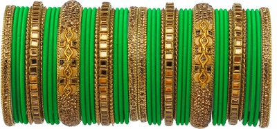 Rijoli Metal Zircon Bangle Set(Pack of 42)