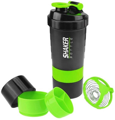 Sitrus 500 ml Plastic, Tritan Shaker(Pack of 1, Black, Green)