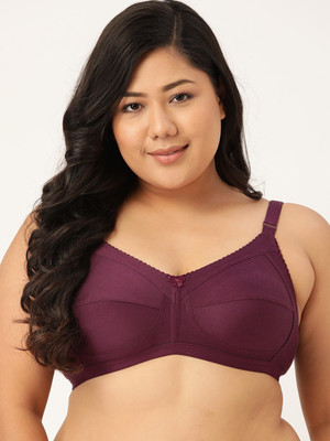 Winsure Premium black seamed with broad straps 3 way hook prefect fitting Women Full Coverage Non Padded Bra(Purple)