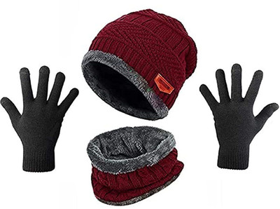 Maleka Beanie Cap(Pack of 3)