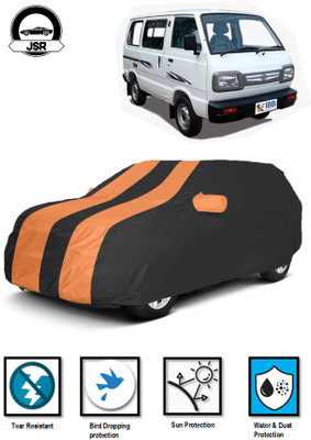 J S R Car Cover For Maruti Suzuki Omni (With Mirror Pockets)(Black, Orange)
