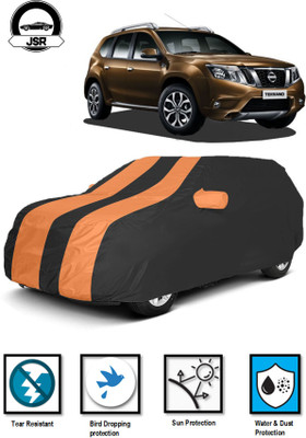 J S R Car Cover For Nissan Terrano (With Mirror Pockets)(Black, Orange)