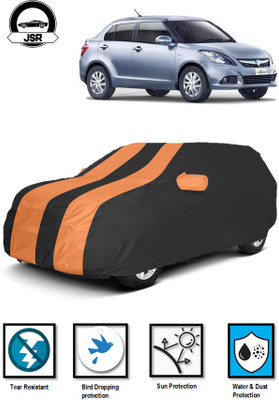 J S R Car Cover For Maruti Suzuki Swift Dzire (With Mirror Pockets)(Black, Orange)