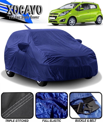 XOCAVO Car Cover For Chevrolet Beat (With Mirror Pockets)(Blue)