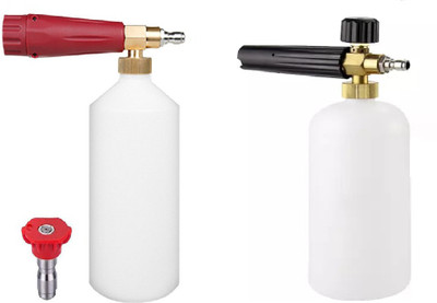 HU CREATIONS Adjustable Snow Foam Lance 1L Foam Cannon Soap Dispenser Generator with 1/4 Inch Quick Connector for Pressure Washer with Spray Nozzles Copper Connection Pressure Washer