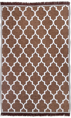 Linen Basics Brown Chenille Runner(5 ft,  X 7 ft, Rectangle)