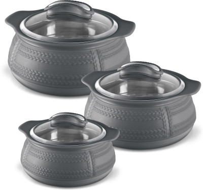 MILTON Pack of 3 Serve Casserole Set(420 ml, 780 ml, 1320 ml)