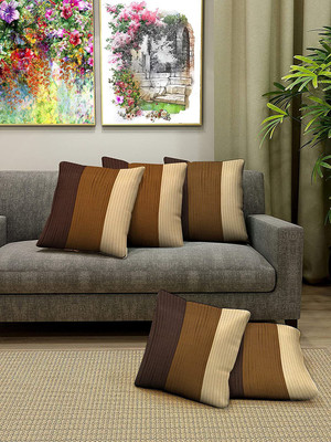 Bluegrass Dupion Silk Cushions Cover(50 cm*50 cm, Pack of 5, Brown)