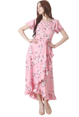 Pratyusha Women Maxi Pink Full Length Dress