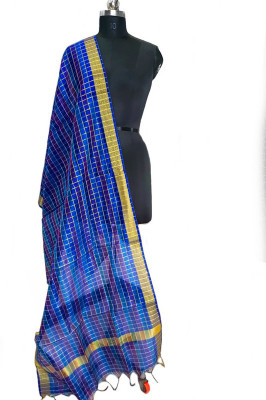 The SDF India Art Silk Checkered Women Dupatta