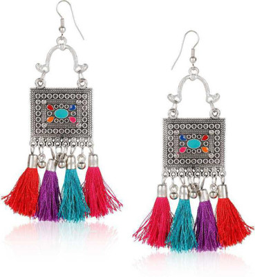 ZuriKrisha Brings you a New Designer Silver Multi Tassel Earrings for Girls and Women Beads Alloy Jhumki Earring, Drops & Danglers