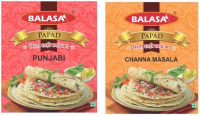 balasa Punjabi + Chana Masala Papad 200 Grams X 2 packs Masala Papad 400 g(Pack of 2)