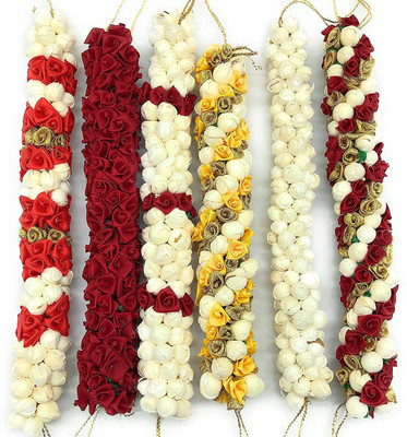 supermarche Hair Gajra in Artificial Mogra Flower with Multicolour And Multi Designe (Pack OF 5) Bun(Multicolor)