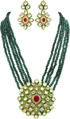 jeneric Brass, Crystal Green Jewellery Set(Pack of 1)
