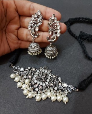 Shri Jyoti Ji Creations Alloy Silver White Jewellery Set(Pack of 1)