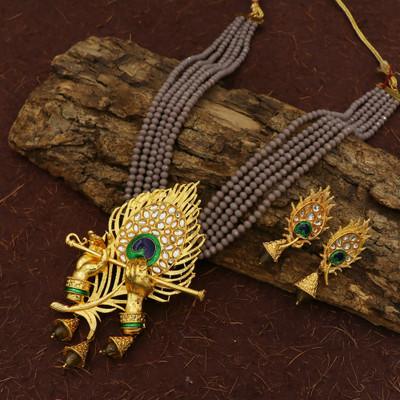 jeneric Brass, Crystal, Alloy Grey Jewellery Set(Pack of 1)