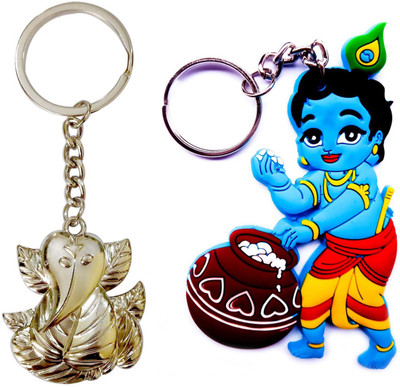 Meeko.com Luck God Ganesha and Krishna 02 Key Chain