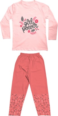 Billion Girls Casual T-shirt Pyjama(Pink)