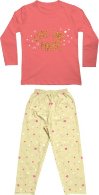 Billion Girls Casual T-shirt Pyjama(Multicolour5)