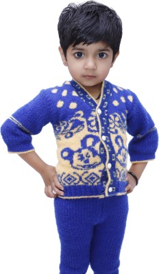 Honbon Baby Boys & Baby Girls Casual Sweater Sweater(Blue)