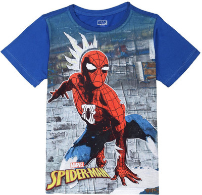 Marvel by Wear Your Mind Boys Printed Polycotton Regular T Shirt(Multicolor, Pack of 1)