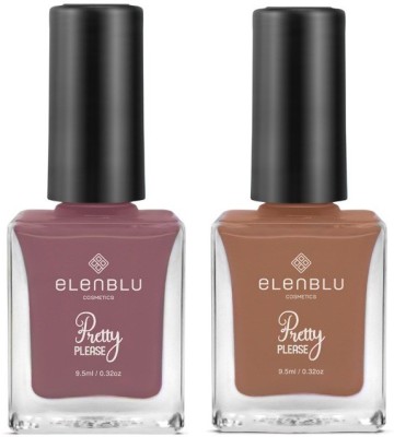 Elenblu Premium Nail Polish Pretty Please High Gloss Nail Paint Slay And Dusky Dream Shade Combo 9.5ml Each (Set Of 2) Multicolor