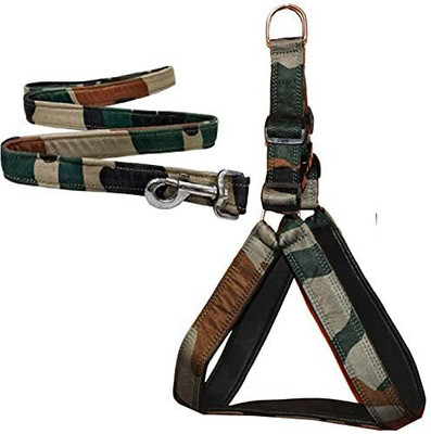 Hachiko Dog Harness & Leash(Small, Army)