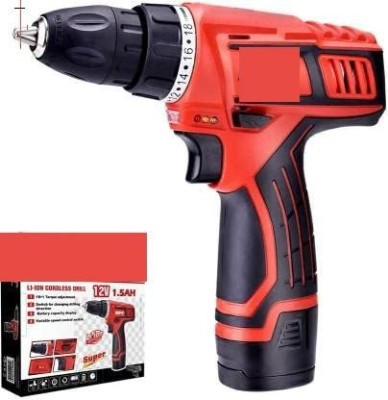 JMD Tools MCDT1216.B1 Pistol Grip Drill Cordless Drill Machine Light weight | 12V, 1500mAh, 600RPM,19 Torque with LED Light and Speed Mode switch Cordless Drill(10 mm Chuck Size)