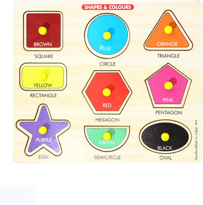 Galaxies Shapes & Colors Wooden Slat Assembly Shape Colorful Creative Learning Educational Building Block Smart Girls Boys for Kids +3 Year Puzzle Best Gift Toy(1 Pieces)