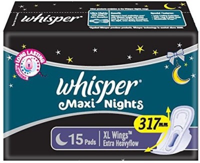 Whisper Maxi Nights XL Wings 15pads EXTRA HEAVY FLOW Sanitary Pad