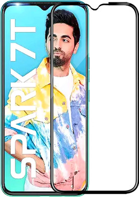 slaky Edge To Edge Tempered Glass for Tecno Spark 7T(Pack of 1)