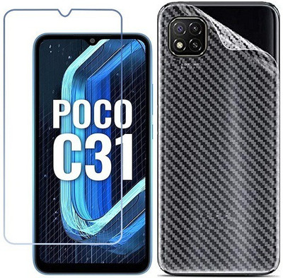 Bodoma Front and Back Screen Guard for Poco C31 Pack Of 2(Pack of 2)