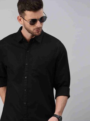 Club maxx Men Solid Casual Black Shirt