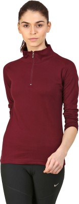 Ap'pulse Casual Raglan Sleeve Solid Women Maroon Top