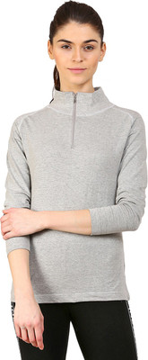 Ap'pulse Casual Raglan Sleeve Solid Women Grey Top