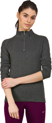 Ap'pulse Casual Raglan Sleeve Solid Women Grey Top
