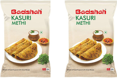 BADSHAH Kasuri Methi | Fenugreek Leaves | Dried Methi Leaves | For Healthy Delicious & Flavourful Cooking | Hygienically Packed(2 x 100 g)
