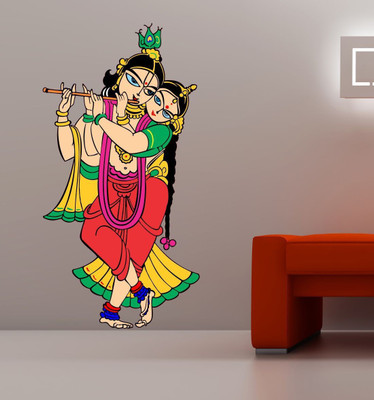 EJAart 60 cm Radhe Krishna Self Adhesive Sticker(Pack of 1)