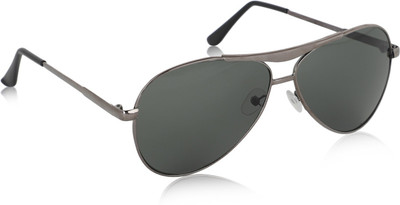 Alchiko Aviator, Round Sunglasses(For Men & Women, Black)