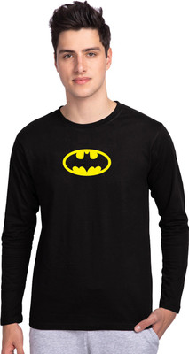 Organic Chics Printed Men Round Neck Black T-Shirt