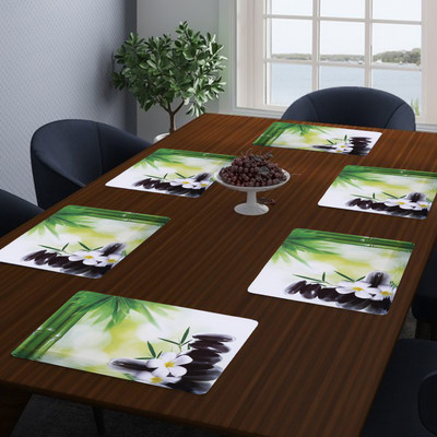 DPA Collection Rectangular Pack of 6 Table Placemat(Multicolor, PVC)
